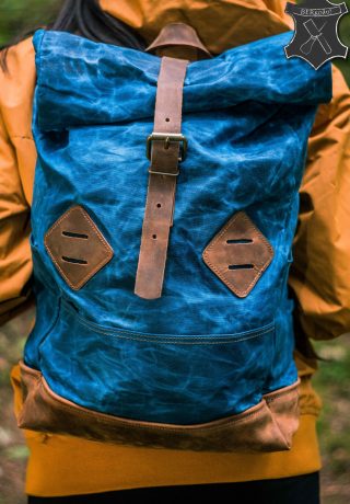 batoh eduard roll top rolltop rol ruksak vak bag voskovane platno bavlna koza koža leather bereta berkozu koziar liptov bereta kožiar vyroba z koze
